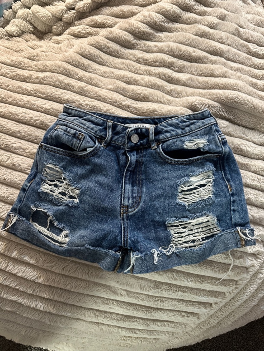 PacSun Distressed Blue Denim Cutoff Shorts